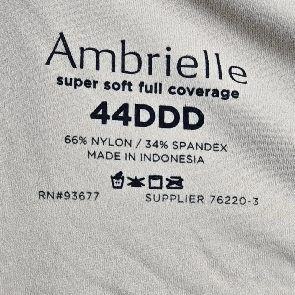 Ambrielle Women Bra 44DDD Beige Super Soft Full Coverage T Shirt Underwired